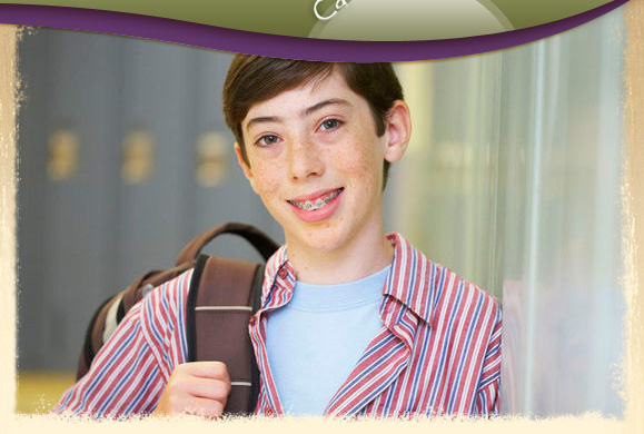 boy in braces smiling